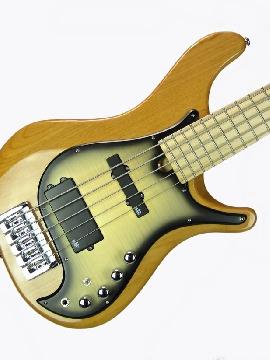 Brubaker Brute Mjx-5 String Bass Guitar New Coil Tap with Natural Gloss Finish